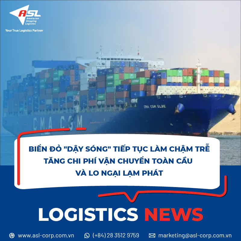 CĂNG THẲNG BIỂN ĐỎ LÀM CHẬM TRỄ, TĂNG CHI PHÍ VẬN CHUYỂN VÀ LO NGẠI LẠM PHÁT
